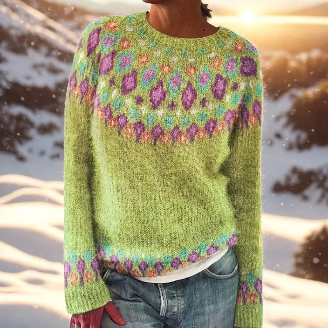 Matilda – Comfort Knit sweater with Fair Isle Detail