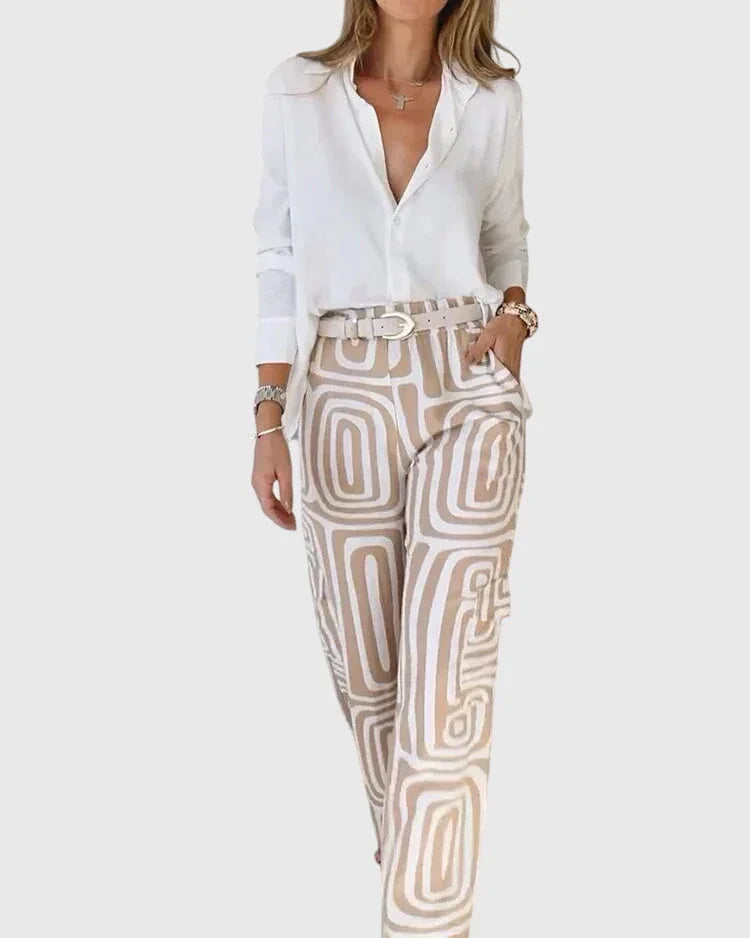 Stylish Pants + Free Blouse & Belt