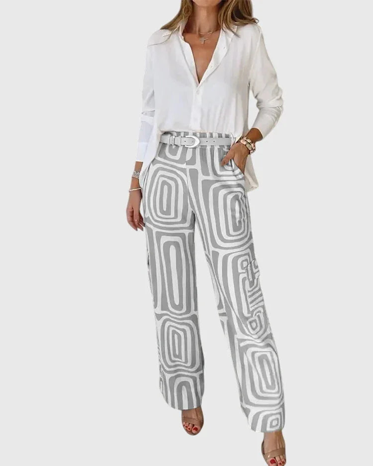Stylish Pants + Free Blouse & Belt