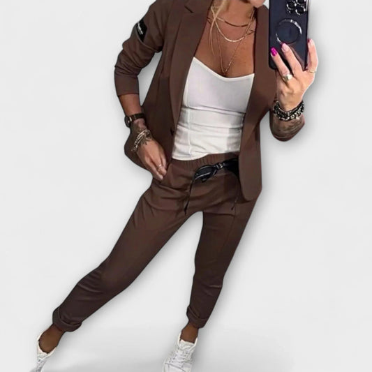 Elegant Set of Top, Jacket, and Pants