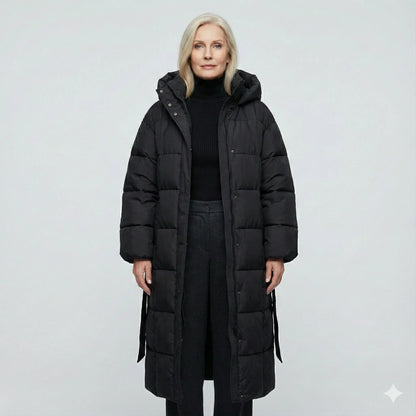 Long Belted Puffer Coat