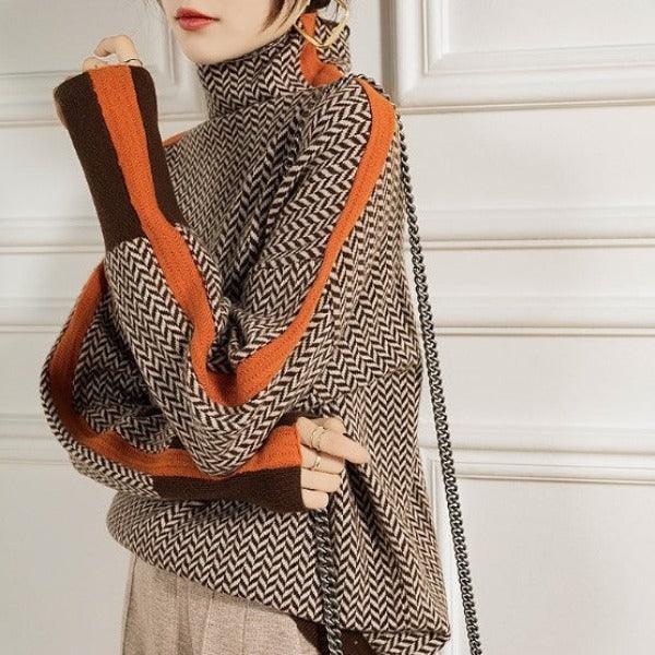 Herringbone Luxe Turtleneck