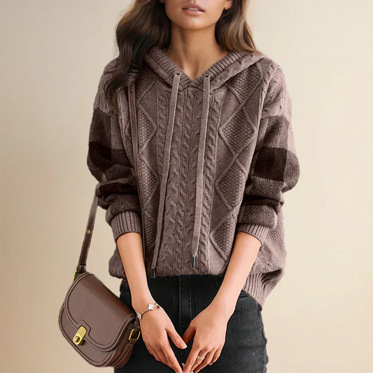 Cable Knit Hoodie Sweater