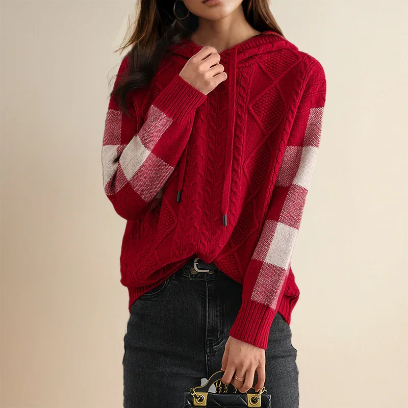 Cable Knit Hoodie Sweater