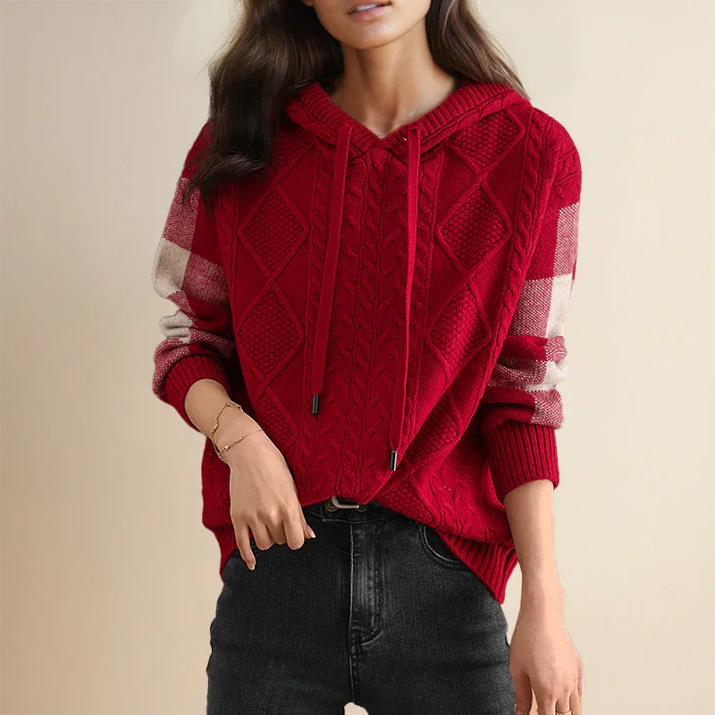 Cable Knit Hoodie Sweater